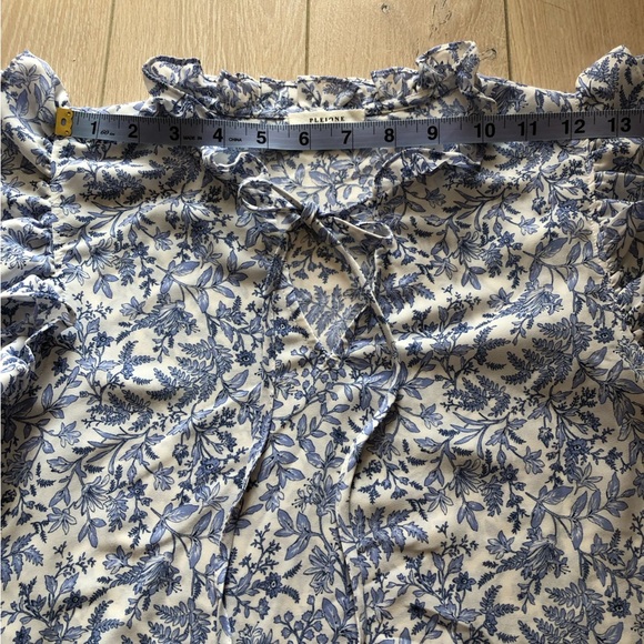 Anthropologie Pleione Botanical Print Ruffle Blouse Size S - Picture 2 of 10